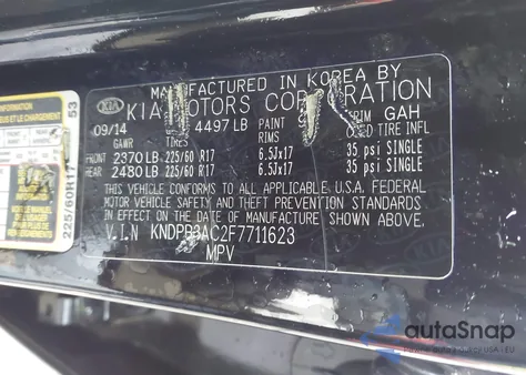 2015 Kia Sportage Lx from USA, damaged, VIN KNDPB3AC2F7711623